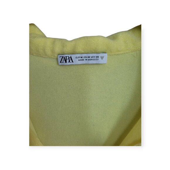 Zara French Terry Oversized Yellow Shirt Size M - Picture 4 of 7